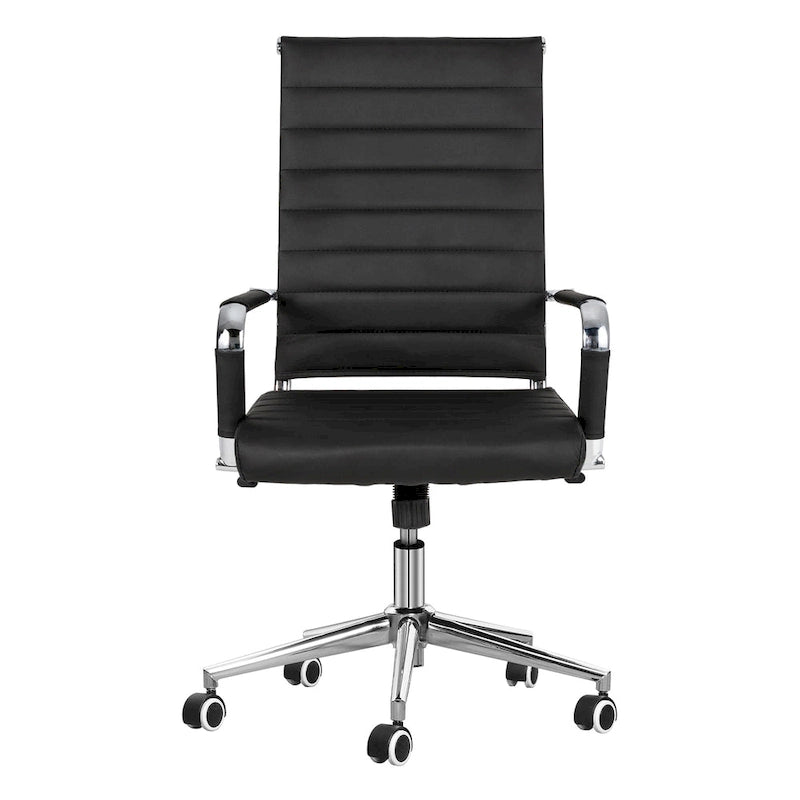 Chaise pivotante ergonomique en cuir PU côtelé marron/bleu/blanc/noir/gris, siège individuel