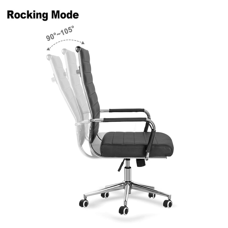 Chaise pivotante ergonomique en cuir PU côtelé marron/bleu/blanc/noir/gris, siège individuel