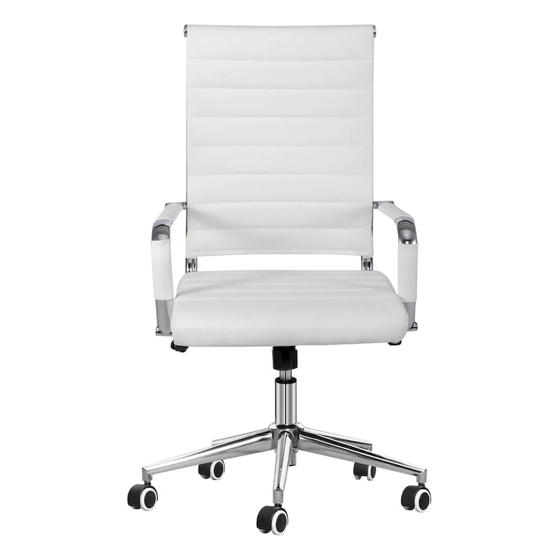 Chaise pivotante ergonomique en cuir PU côtelé marron/bleu/blanc/noir/gris, siège individuel
