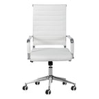 Chaise pivotante ergonomique en cuir PU côtelé marron/bleu/blanc/noir/gris, siège individuel