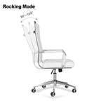 Chaise pivotante ergonomique en cuir PU côtelé marron/bleu/blanc/noir/gris, siège individuel
