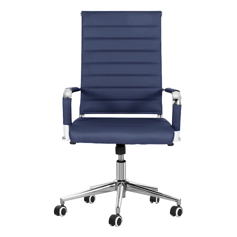 Chaise pivotante ergonomique en cuir PU côtelé marron/bleu/blanc/noir/gris, siège individuel