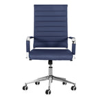 Chaise pivotante ergonomique en cuir PU côtelé marron/bleu/blanc/noir/gris, siège individuel