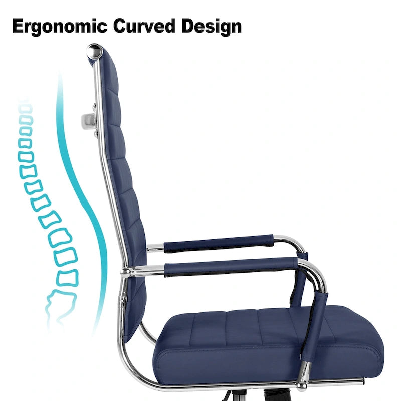 Chaise pivotante ergonomique en cuir PU côtelé marron/bleu/blanc/noir/gris, siège individuel