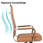 Chaise pivotante ergonomique en cuir PU côtelé marron/bleu/blanc/noir/gris, siège individuel