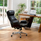 Fauteuil de bureau pivotant dossier haut en cuir PU noir/gris/café/chameau&noir, 1 personne