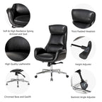 Fauteuil de bureau pivotant dossier haut en cuir PU noir/gris/café/chameau&noir, 1 personne