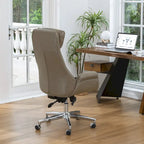 Fauteuil de bureau pivotant dossier haut en cuir PU noir/gris/café/chameau&noir, 1 personne