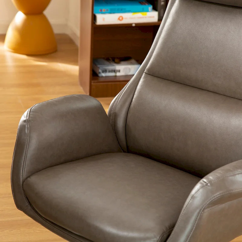 Fauteuil de bureau pivotant dossier haut en cuir PU noir/gris/café/chameau&noir, 1 personne