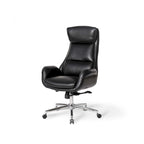Fauteuil de bureau pivotant dossier haut en cuir PU noir/gris/café/chameau&noir, 1 personne