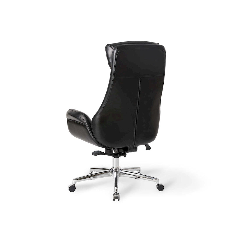 Fauteuil de bureau pivotant dossier haut en cuir PU noir/gris/café/chameau&noir, 1 personne