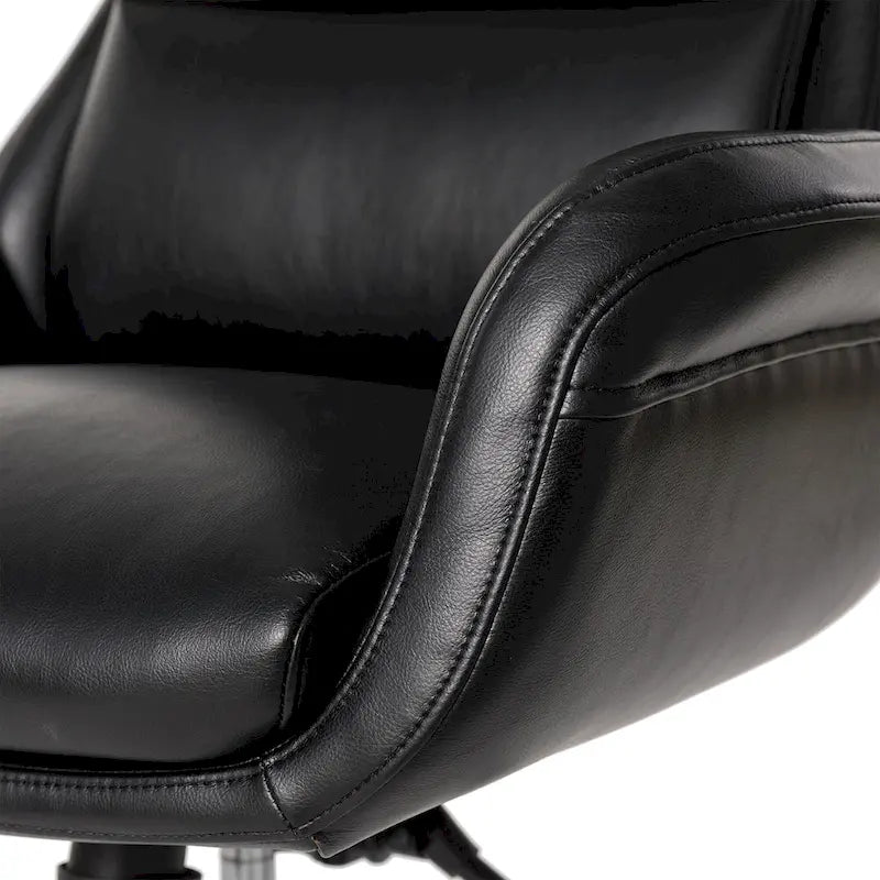 Fauteuil de bureau pivotant dossier haut en cuir PU noir/gris/café/chameau&noir, 1 personne