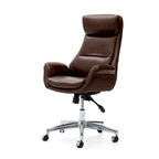 Fauteuil de bureau pivotant dossier haut en cuir PU noir/gris/café/chameau&noir, 1 personne