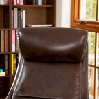 Fauteuil de bureau pivotant dossier haut en cuir PU noir/gris/café/chameau&noir, 1 personne