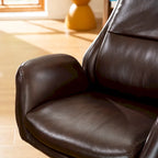 Fauteuil de bureau pivotant dossier haut en cuir PU noir/gris/café/chameau&noir, 1 personne
