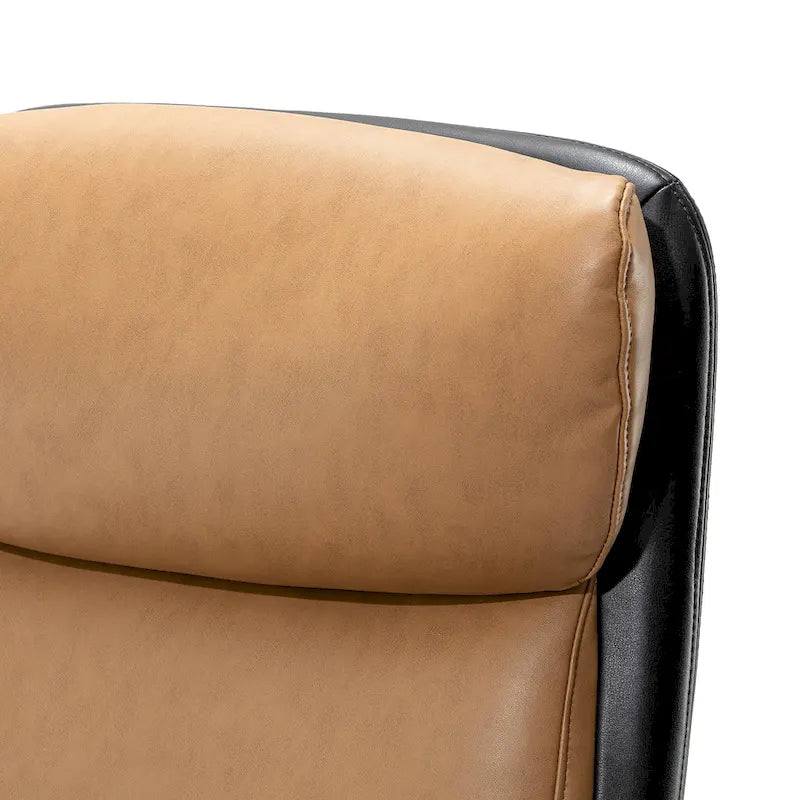 Fauteuil de bureau pivotant dossier haut en cuir PU noir/gris/café/chameau&noir, 1 personne