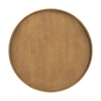 Table basse ronde en rotin marron, assemblage par 2 personnes