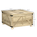 Table basse carrée à plateau relevable avec rangement dissimulé, coloris blanc antique/naturel/blanc