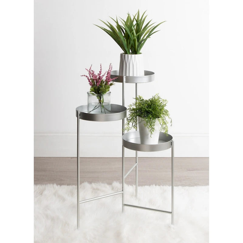 Support de plantes à 3 niveaux en métal, multicolore, 16x21x30 po
