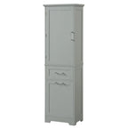 Armoire de rangement haute autoportante grise / blanche / noire, 2 tiroirs, étagère réglable, assemblage par 1 personne