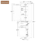 Armoire de rangement haute autoportante grise / blanche / noire, 2 tiroirs, étagère réglable, assemblage par 1 personne